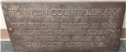 Franklin County Library Plaque