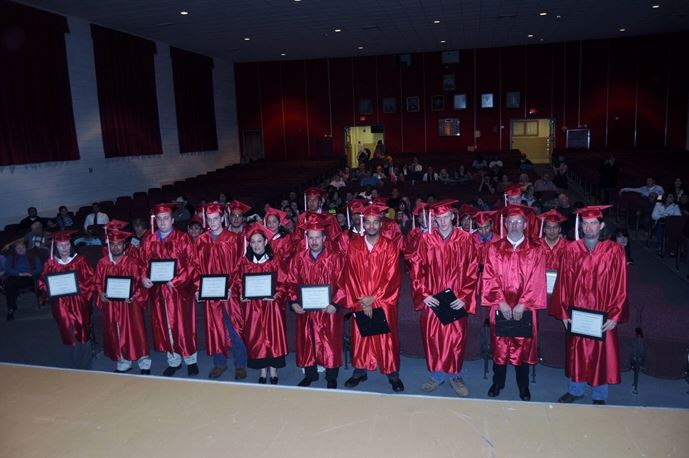 Graduated holding diplomas